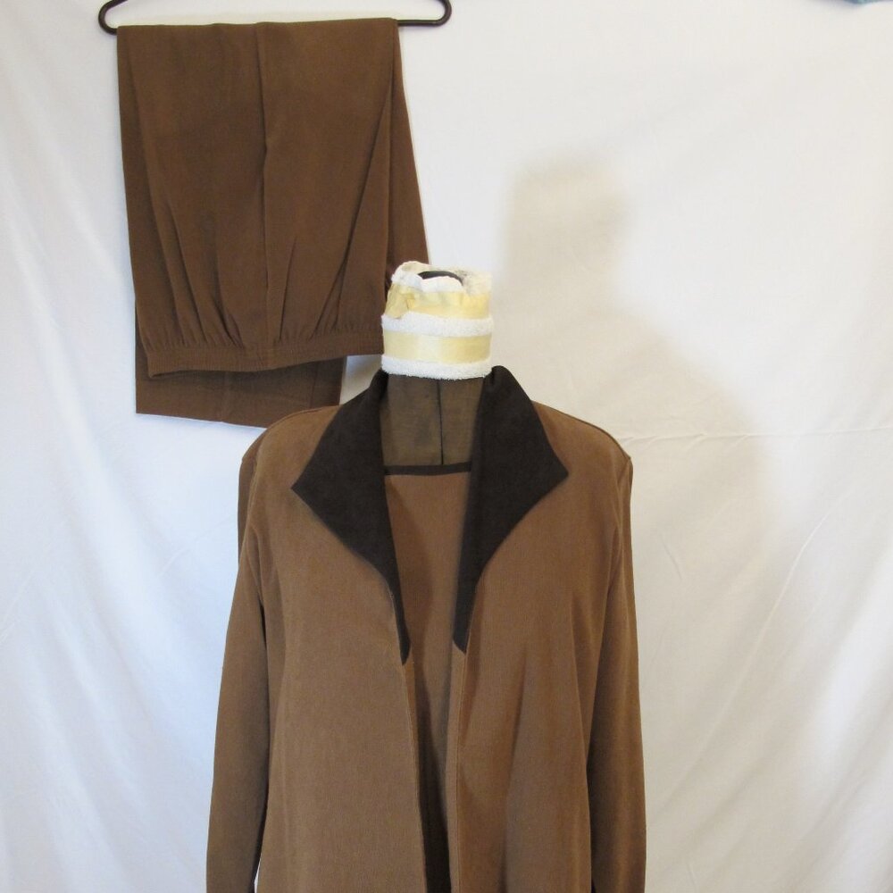 Brownstone studio 3-piece pantsuit in tan and brown  PXL